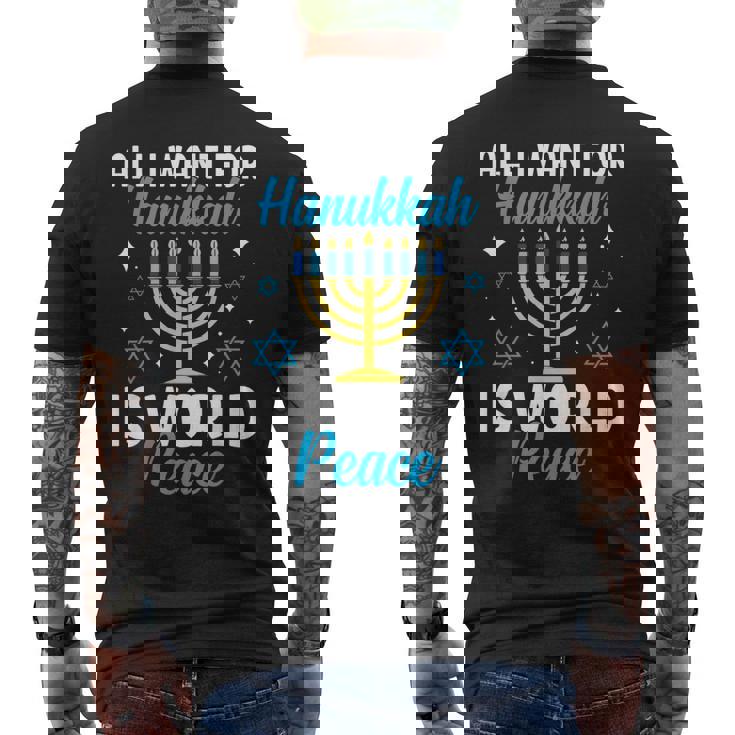 Todo Lo Que Quiero Para Hanukkah Es La Paz Mundial Judía Janucá Adulto Camiseta Hombre Estampado Espalda