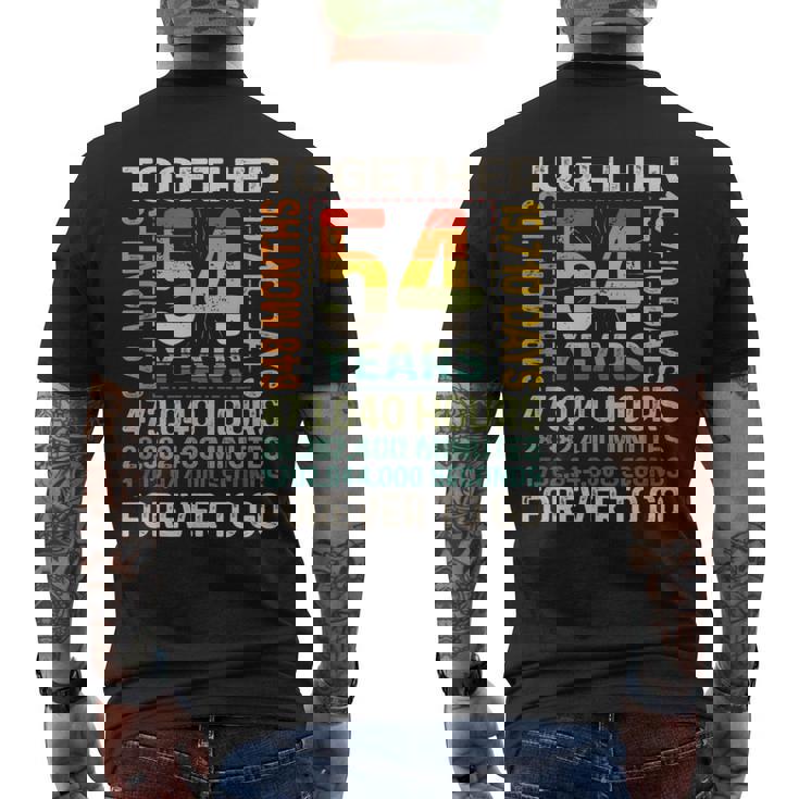 Together 54 Years Forever To Go 結婚54周年記念 メンズTシャツ バックプリント