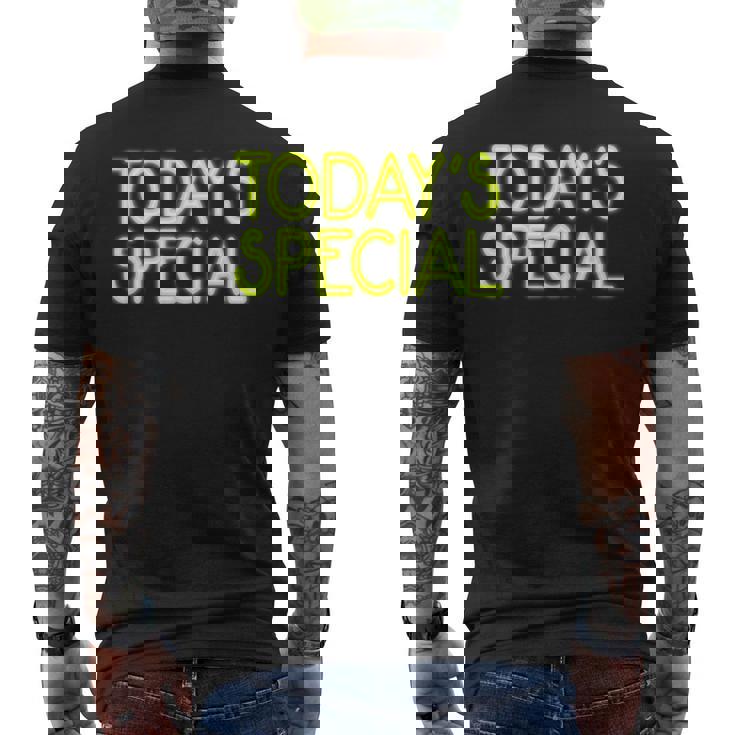 Trendy Neon Greenign Today'special メンズTシャツ バックプリント