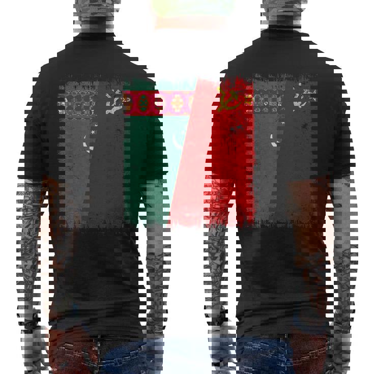 Turkmenistan Soviet Union Flag Turk CCCP Heritage Men's Back Print T-Shirt
