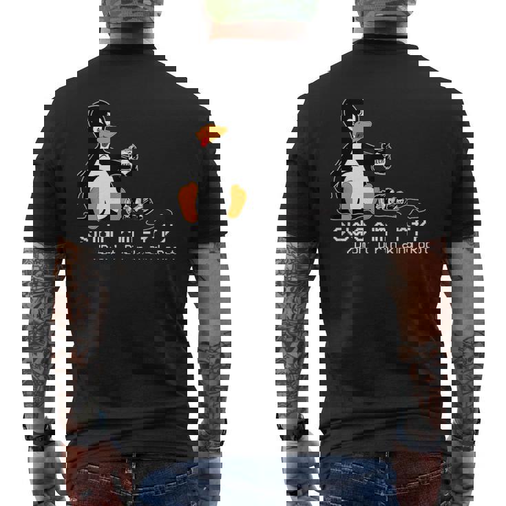 Tux Linux Penguinudo Rm Rf コンピューターフリークハッカー メンズTシャツ バックプリント