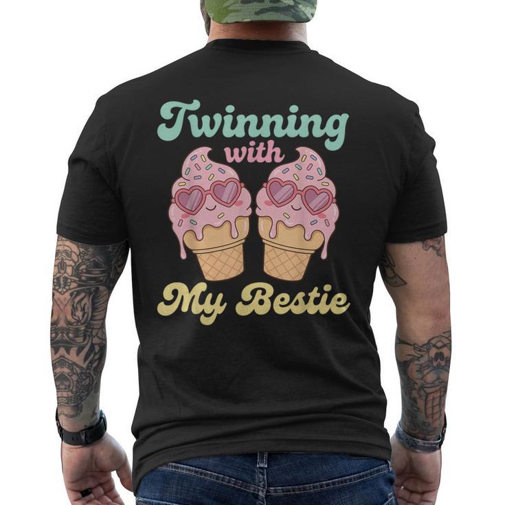 Twinning With My Bestie Matching Twins Day Ice Cream Men's T-shirt Back Print