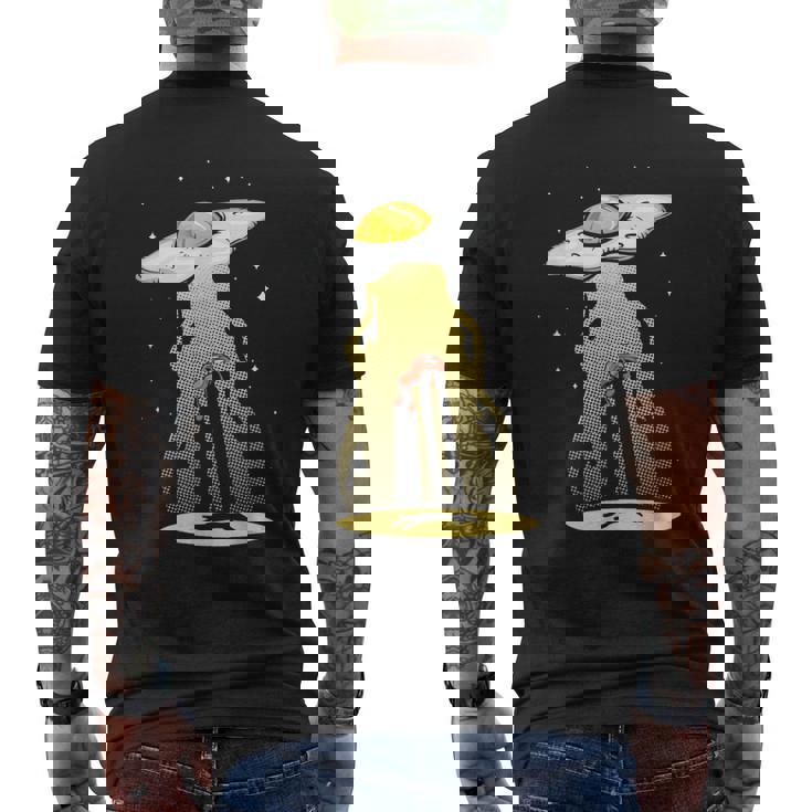 Ufo 卵 ベーコン アブダクション 面白い 宇宙人 朝ごはん 銀河系 食品 メンズTシャツ バックプリント