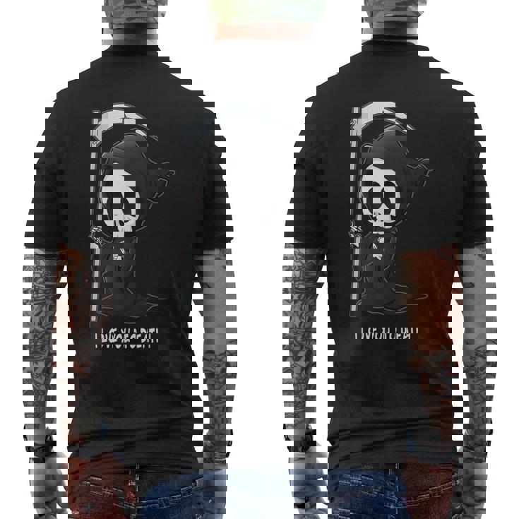 Valentine's Day I Love You To Death Cute Grim Reaper メンズTシャツ バックプリント