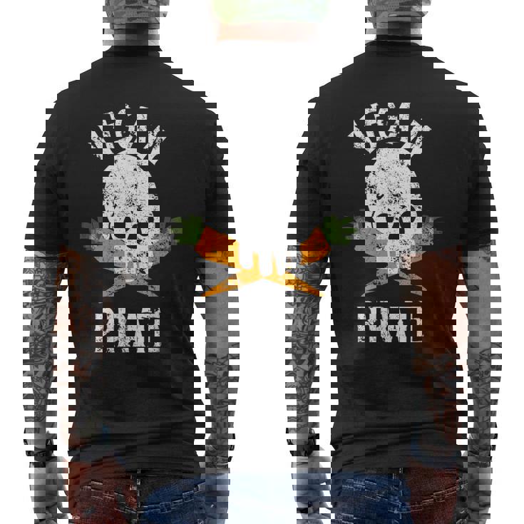 Vegan Pirate Skull And Crossbones But Carrot Men's Back Print T-Shirt