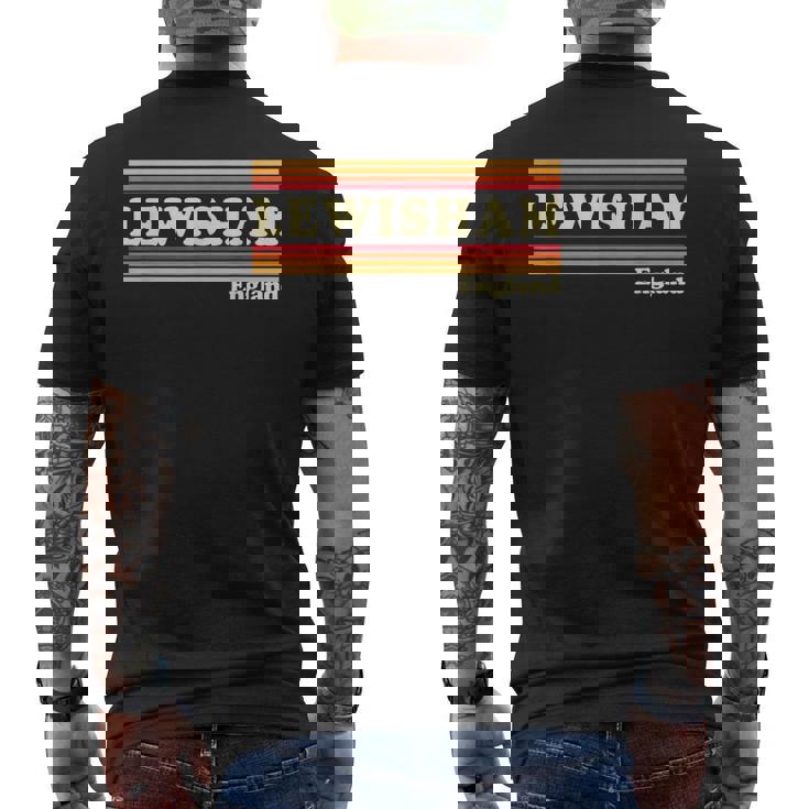 Vintage 80s Lewisham England Retro Graphic Men's Back Print T-Shirt