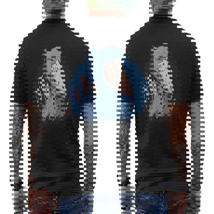 Vxl ハシビロコウ 鳥類 鳥類学者 ホエールビル 動物 メンズTシャツ バックプリント