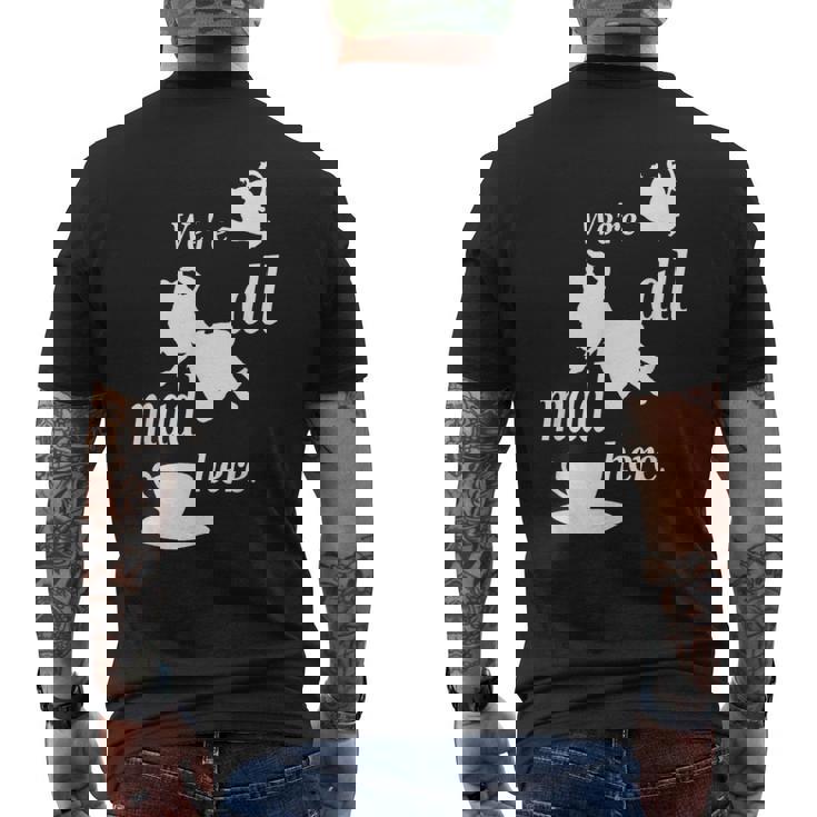 We're All Mad Here 不思議の国のアリスtシャツデザイン メンズTシャツ バックプリント