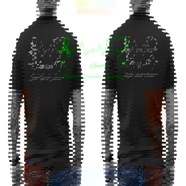 I Wear Green For Bipolar Disprder Awareness メンズTシャツ バックプリント