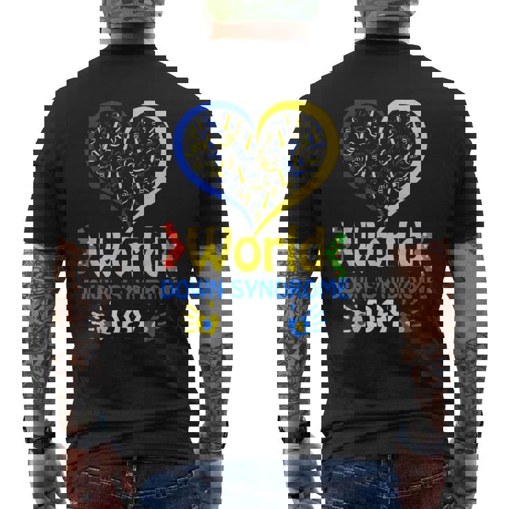 World Downyndrome Day Upport And Awareness 321 メンズTシャツ バックプリント