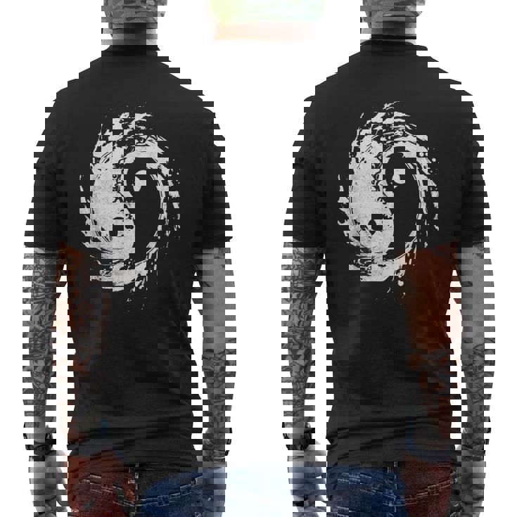 Ying Yang Flowtate 瞑想 水彩画 太極拳 メンズ レディース メンズTシャツ バックプリント