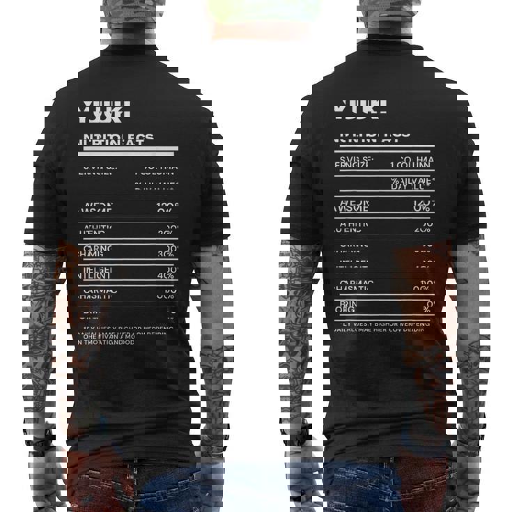 Yuuki 栄養成分表示 メンズTシャツ バックプリント