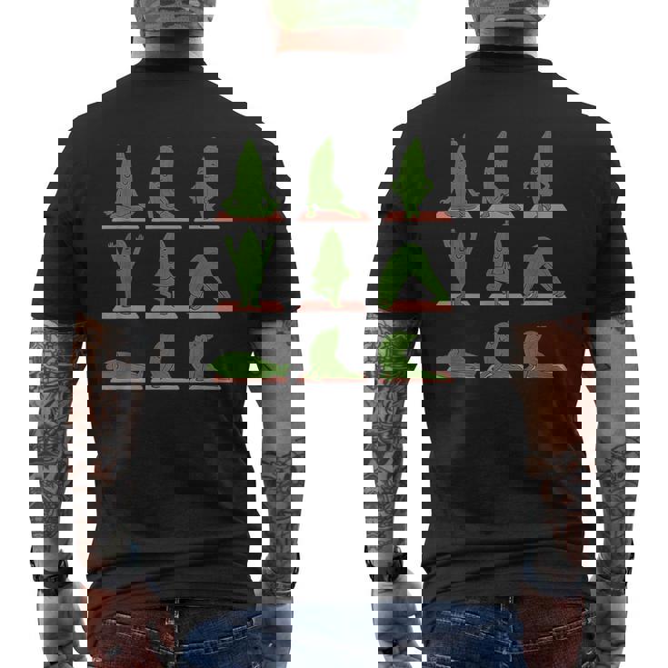 Zucchini Doing Yoga Vegan Kawaii Zen Men's Back Print T-Shirt