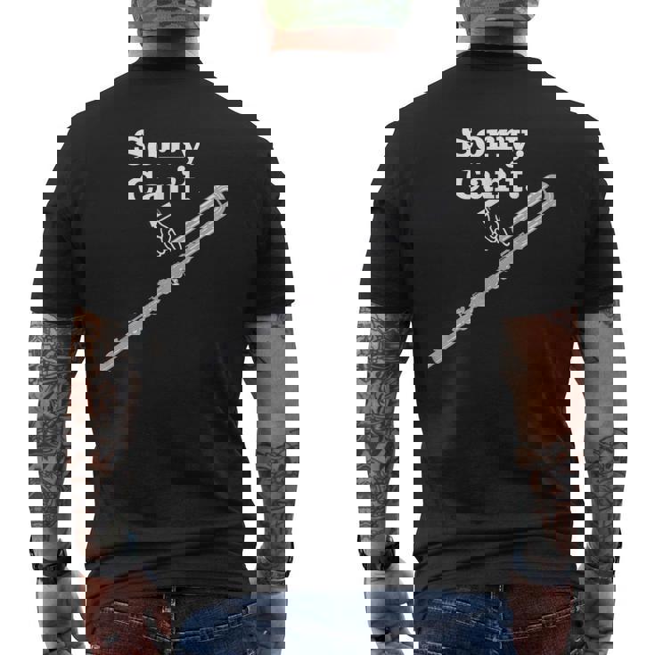 「ごめんなさい。できません。バスフルート」フルート奏者のための面白いバスフルート メンズTシャツ バックプリント