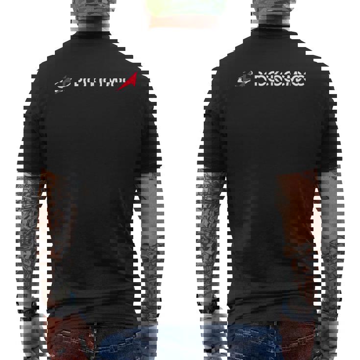 「ロスコスモス」ロシア宇宙機関キリル文字 メンズTシャツ バックプリント