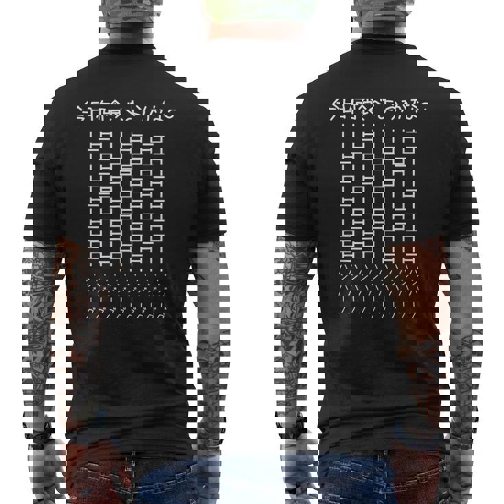 【今日何食べようかな ハンバーグ】あみだくじ 遊び心 おもしろ 面白い ユーモア ギャグ ネタ ウケ狙い 笑える 変な メンズTシャツ バックプリント