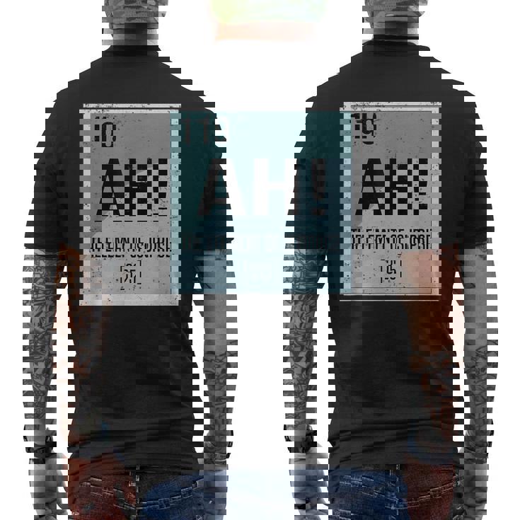 あぁ サプライズ化学の要素 サイエンスユーモア メンズTシャツ バックプリント