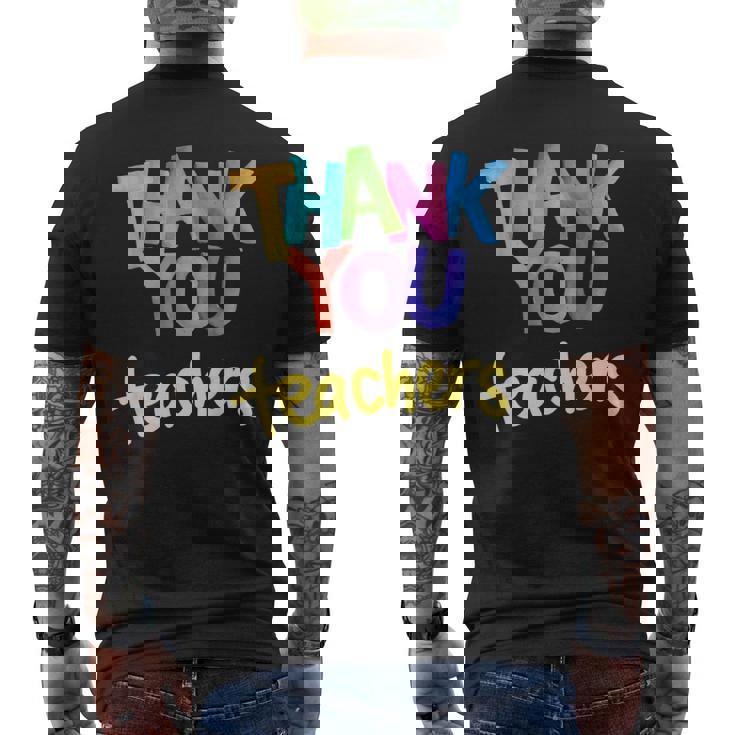 ありがとう 先生 感謝 卒業 メンズTシャツ バックプリント