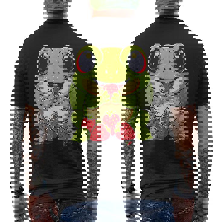 いちごカエル 図面 アートワーク いちご 動物 アート メンズTシャツ バックプリント