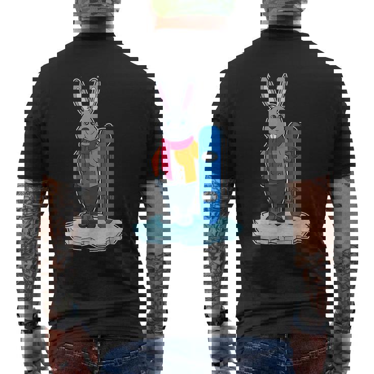 うさぎ スノーボーダー スノーボード スポーツ メンズTシャツ バックプリント