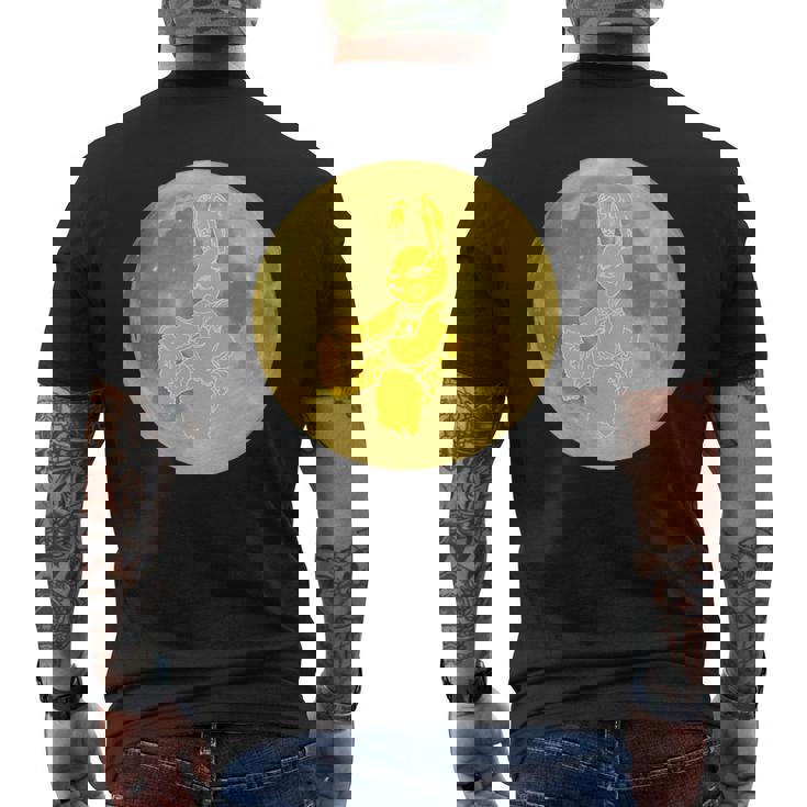 うさぎ星人 On The Yellow Moon メンズTシャツ バックプリント