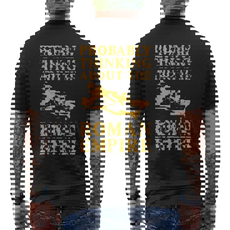 おそらくローマ帝国について考える 古代ローマ地図 メンズTシャツ バックプリント
