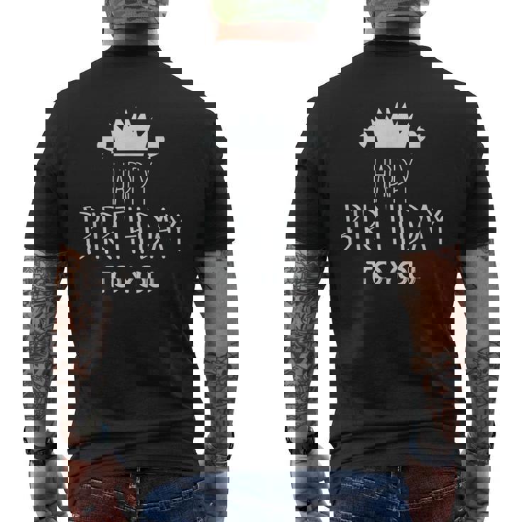 お誕生日おめでとう、おめでとうございます メンズTシャツ バックプリント