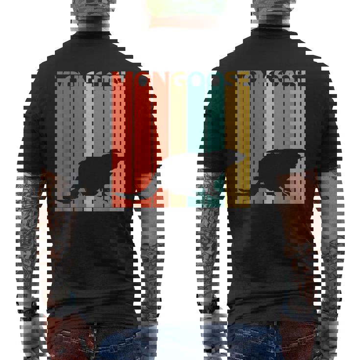 かわいい マングース の動物 メンズTシャツ バックプリント