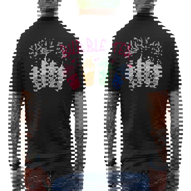 かわいいシャボン玉 ティーカップ 愛らしい集合 シャボン玉 メンズTシャツ バックプリント