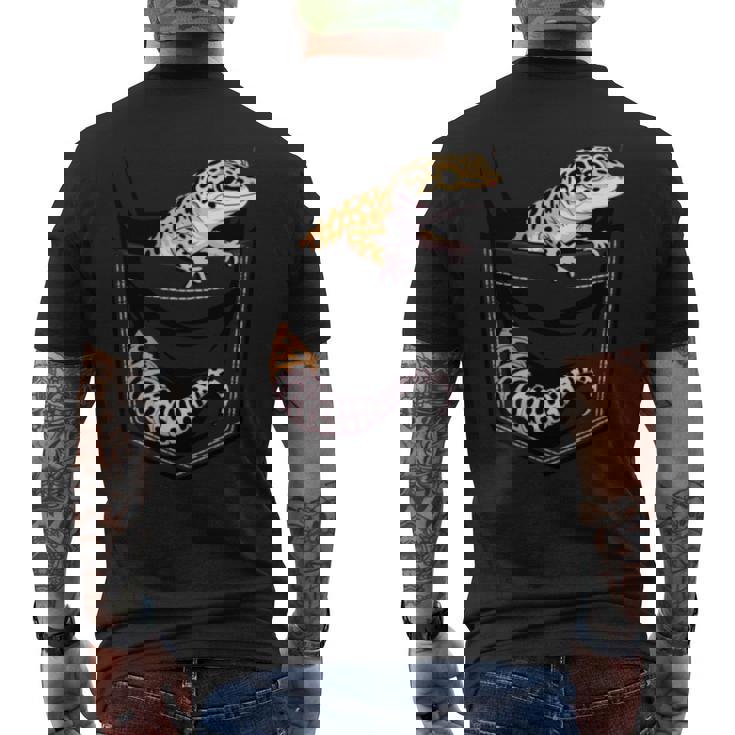 かわいいヒョウゲッコ トカゲ爬虫類 ヒョウ ヤモリのお父さん用 長袖tシャツ メンズTシャツ バックプリント