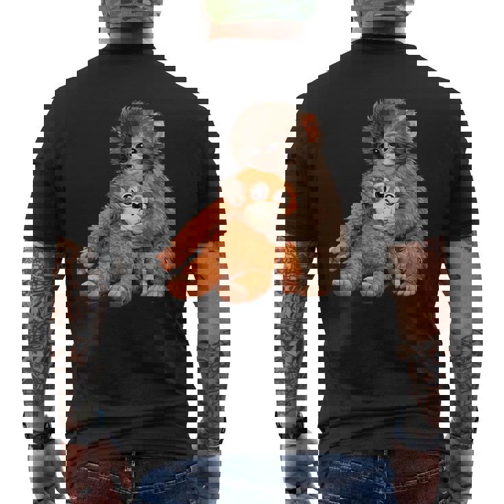 かわいいモンキーパンチ 日本の赤ちゃん猿 メンズTシャツ バックプリント