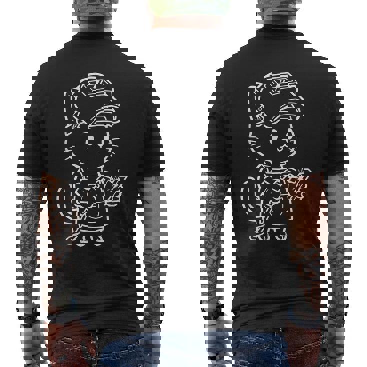 かわいい猫の溶接工 メンズTシャツ バックプリント