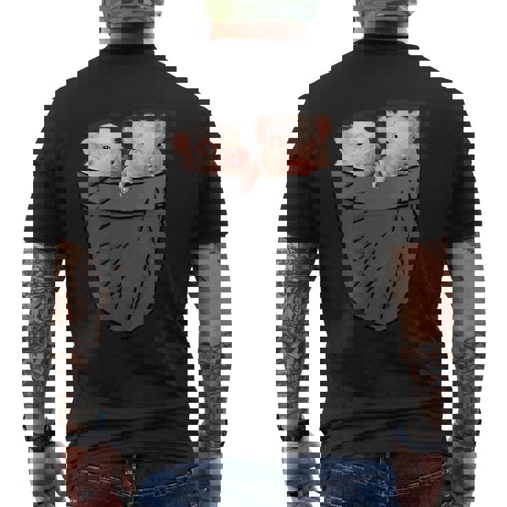 かわいい豚 ポケット覗き見 面白い豚 メンズTシャツ バックプリント