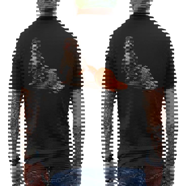 かわいい赤ちゃん猿の名前付きパンチシャツパンチモンキーサポーター 長袖tシャツ メンズTシャツ バックプリント