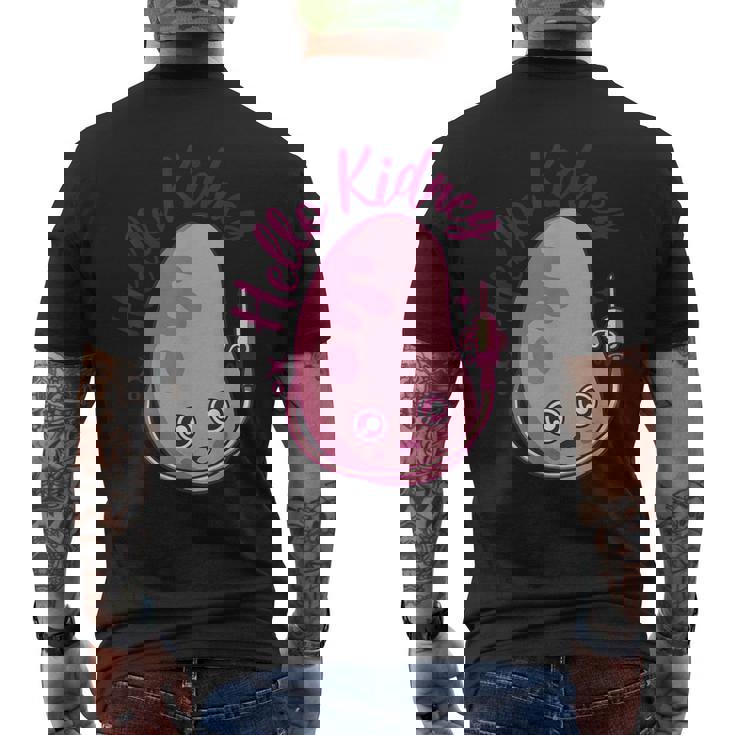 こんにちは腎臓移植ドナー透析腎臓 メンズTシャツ バックプリント