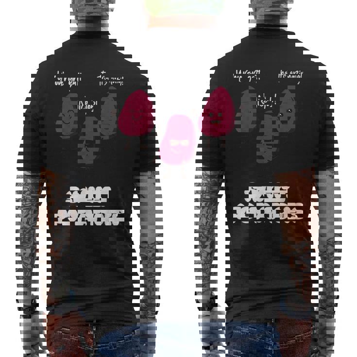 さつまいもを称賛する面白いさつまいもギャング メンズTシャツ バックプリント