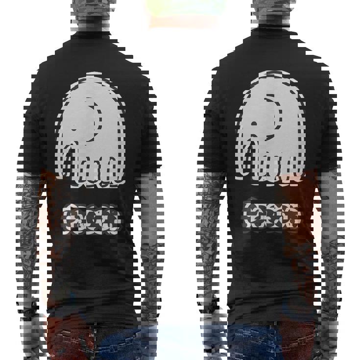 ぞうさん【Paoon パオーン】象（丸耳）シンプル【どうぶつフレンズ】ゆる かわいい 動物 キャラクター メンズTシャツ バックプリント