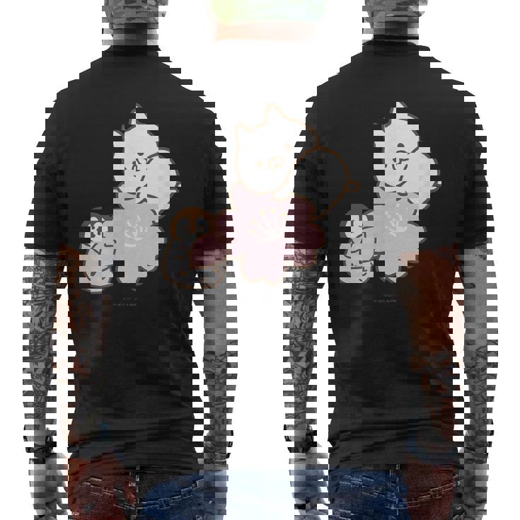 ねこぺん日和 桜 メンズTシャツ バックプリント