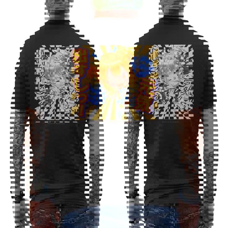 ひなビタスタンプ 一舞04「元気出すしっ！」 メンズTシャツ バックプリント