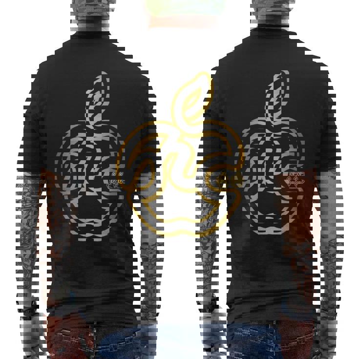 りんご フルーツ ひらがな 隠し文字 タイポグラフィ ユニーク おもしろみ デザイン メンズTシャツ バックプリント