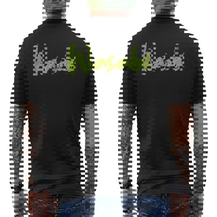 わさびハロウィンコスチュームごっこ I'm Wasabi Fun メンズTシャツ バックプリント