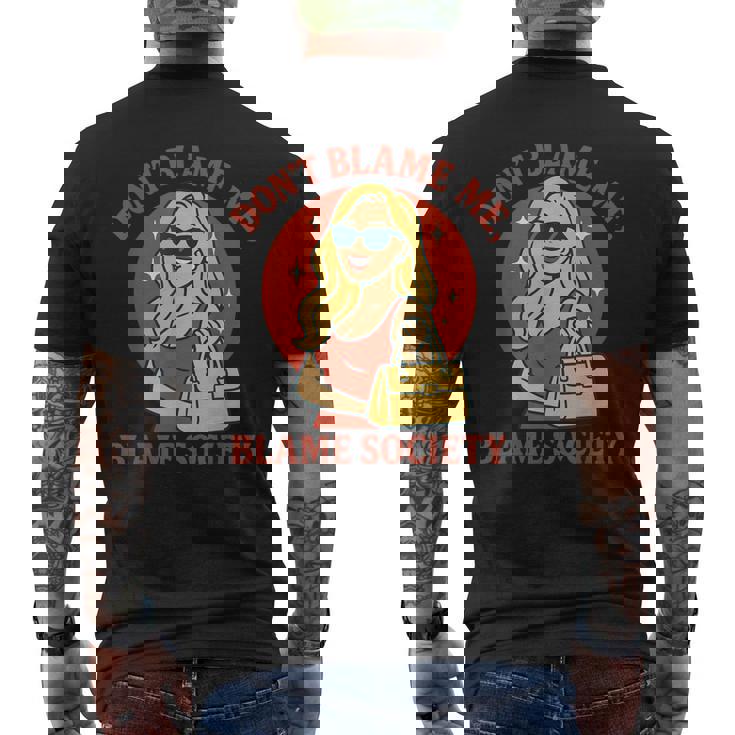 わたしじゃない 社会のせい レトロガール メンズTシャツ バックプリント