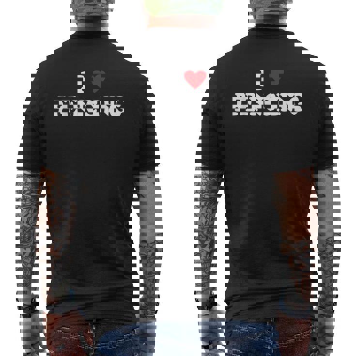 アイ・ハート・フェンサー-アイ・ラブ・フェンシング メンズTシャツ バックプリント