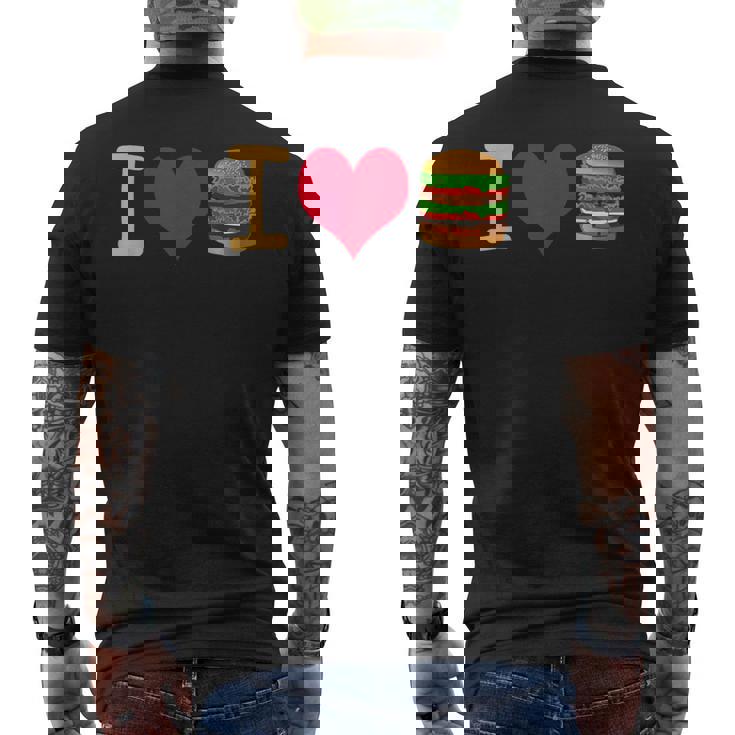 アイ・ラブ・デラックス・ハンバーガー メンズTシャツ バックプリント