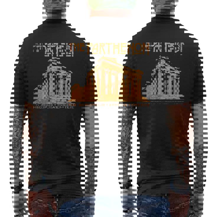 アクロポリスのパルテノン神殿 アテネ ギリシャ メンズTシャツ バックプリント