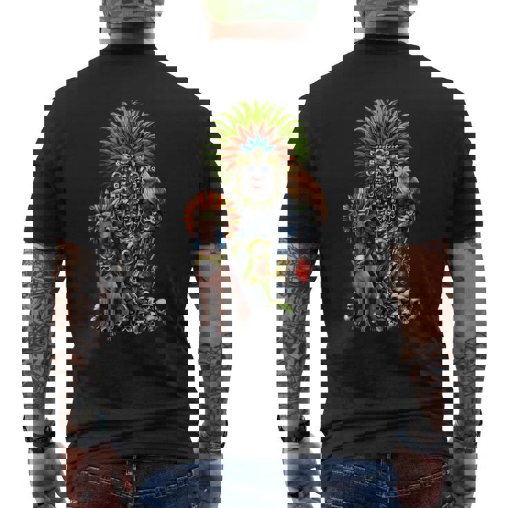 アステカの神ミクトランテクトリ古代マヤの神話の神々 メンズTシャツ バックプリント