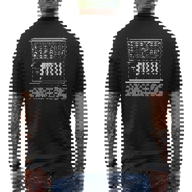 アナログシンセサイザー 音楽用シンセサイザー キーボード メンズTシャツ バックプリント