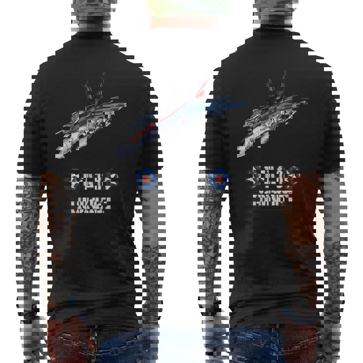 アメリカのf-18ホーネット戦闘機 メンズTシャツ バックプリント