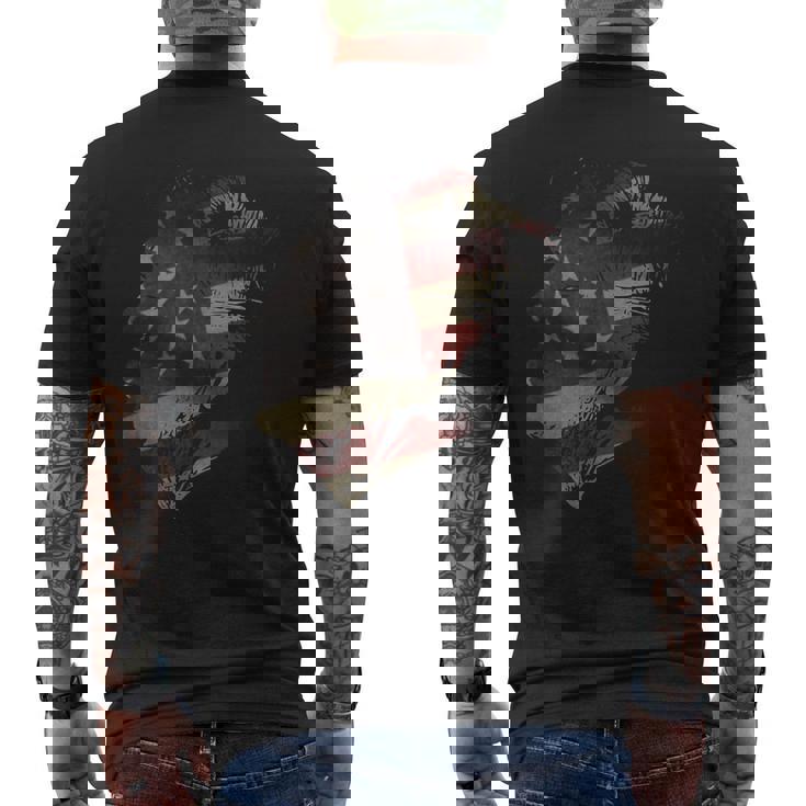 アメリカ国旗 ドナルド・トランプ 大統領のシルエット メンズTシャツ バックプリント