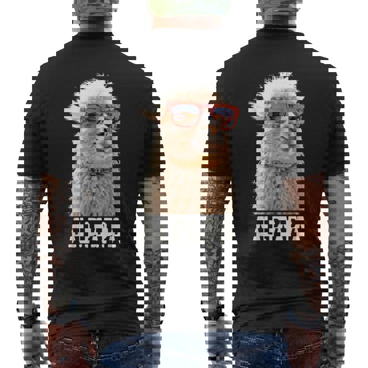 アルパカ・パパ・アルパパ・ラマ・パパ・アルパカ・パパ・ワーター・ワンダリングalpapa メンズTシャツ バックプリント
